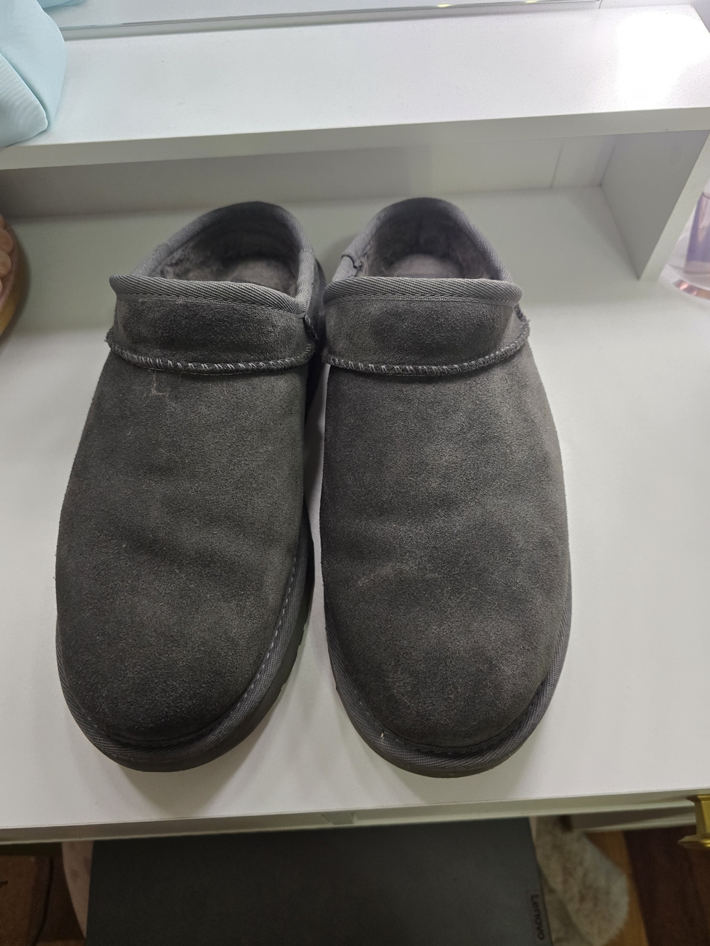 UGG Charcoal Gray Suede Women's Slip-On Booties